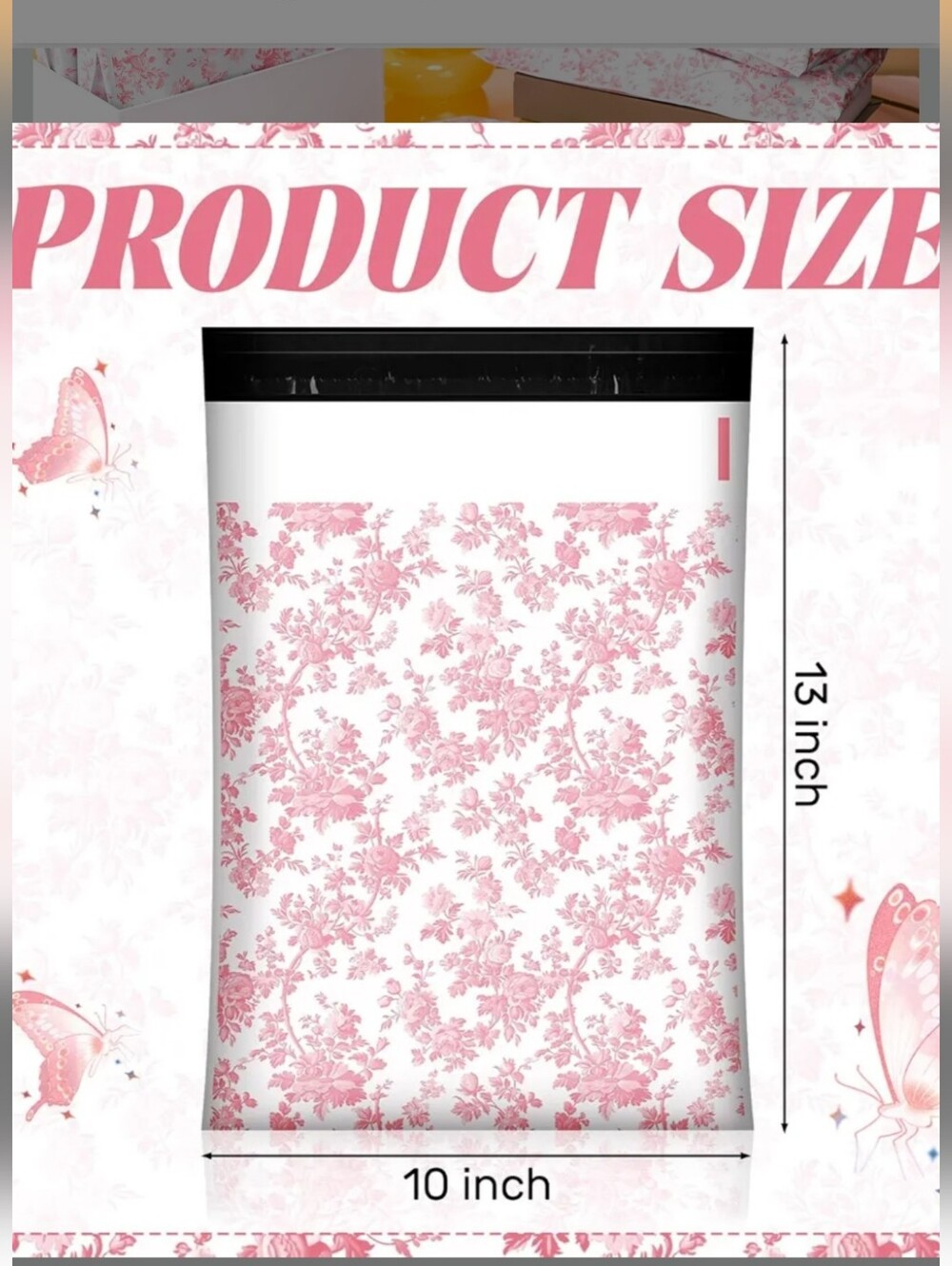 Pink Floral Poly Mailers - Picture 3 of 3